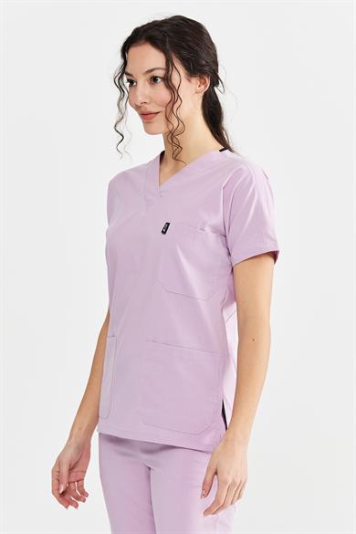 UltraLycra Spaniard - Likralı Doktor Hemşire Tek Üst Forma (KADIN), Lila