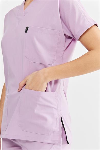 UltraLycra Spaniard - Likralı Doktor Hemşire Tek Üst Forma (KADIN), Lila