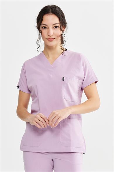 UltraLycra Spaniard - Likralı Doktor Hemşire Tek Üst Forma (KADIN), Lila