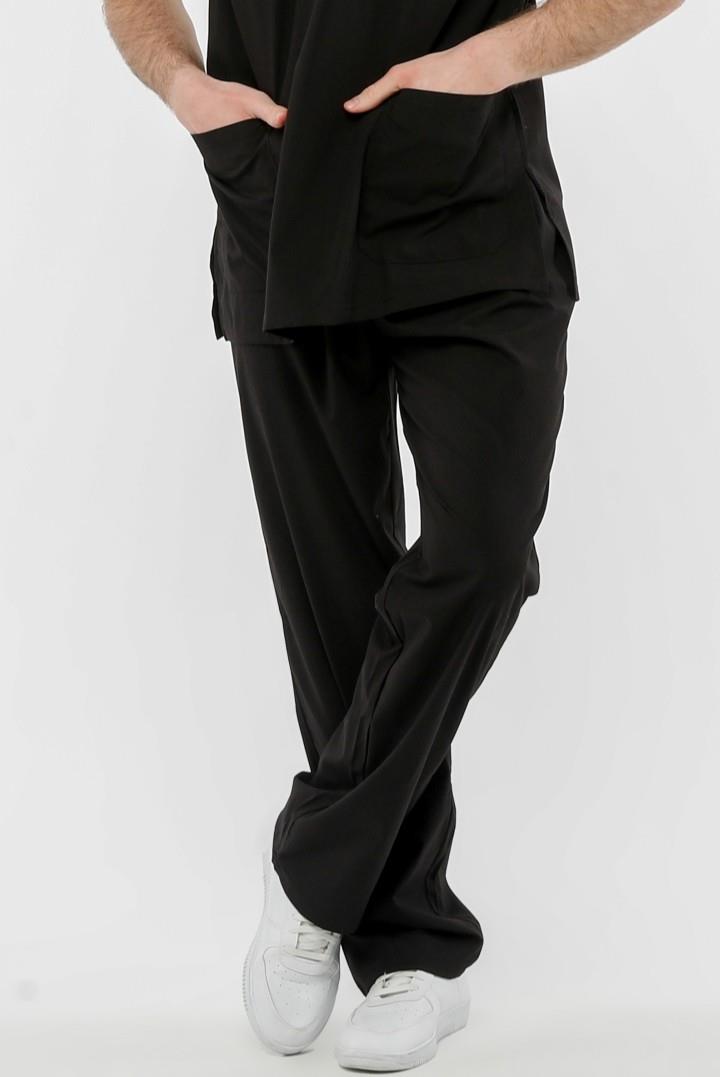 UltraLycra Comfy - Büyük Beden Likralı Doktor Hemşire Tek Alt Cerrahi Forma (UNISEX), Siyah