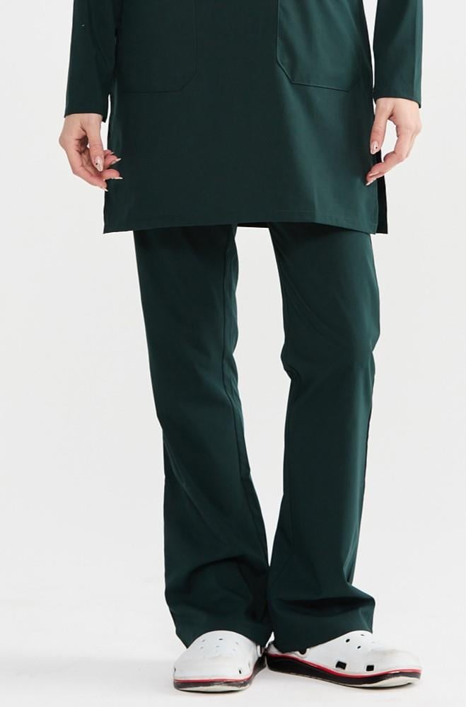 UltraLycra Modest - Likralı Doktor Hemşire Tesettür Tek Alt Forma, Koyu Yeşil