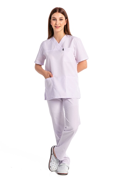 GoldAlpaka Basic - Doktor Hemşire Forma Takımı, Beyaz
