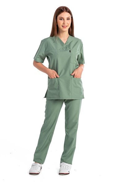 GoldAlpaka Basic - Doktor Hemşire Forma Takımı, Çağla Yeşil