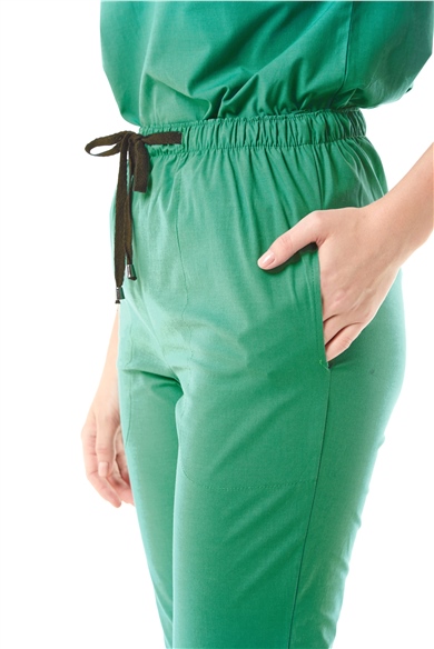 Likralı V Yaka Yarasa Kol Hemşire Doktor Forma Takımı, Mint Yeşil