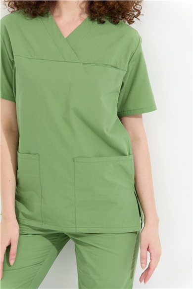 TerryCotton Basic - Doktor Hemşire Forma Takımı, Fıstık Yeşili