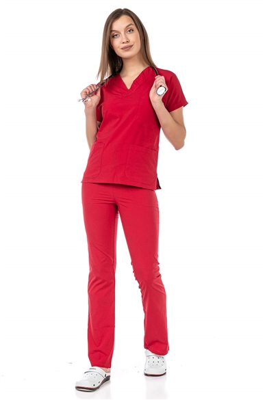 UltraLycra Spaniard - Doktor Hemşire Forma Takımı (KADIN), Kırmızı