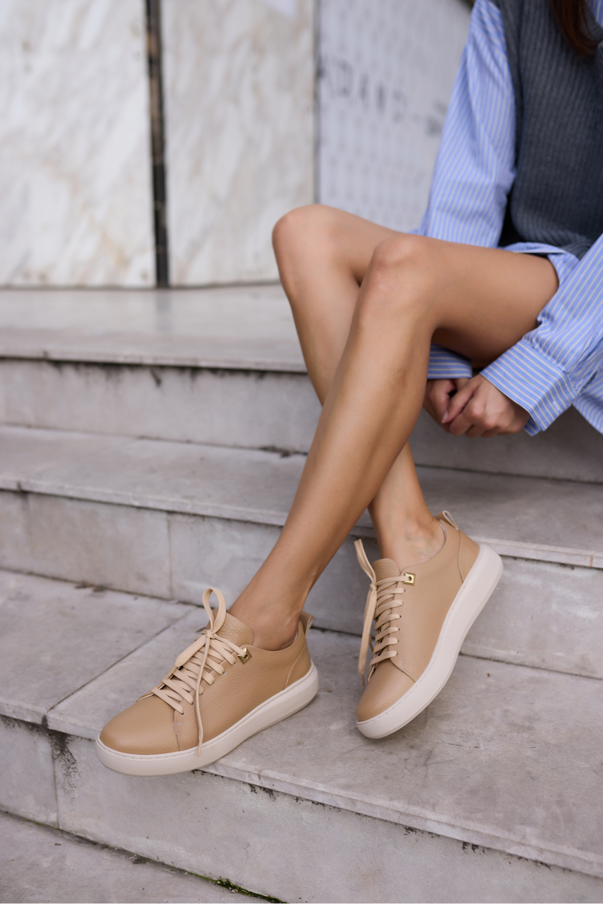 ARİANA KADIN NUDE GERCEK DERİ BAGCIKLI SNEAKER