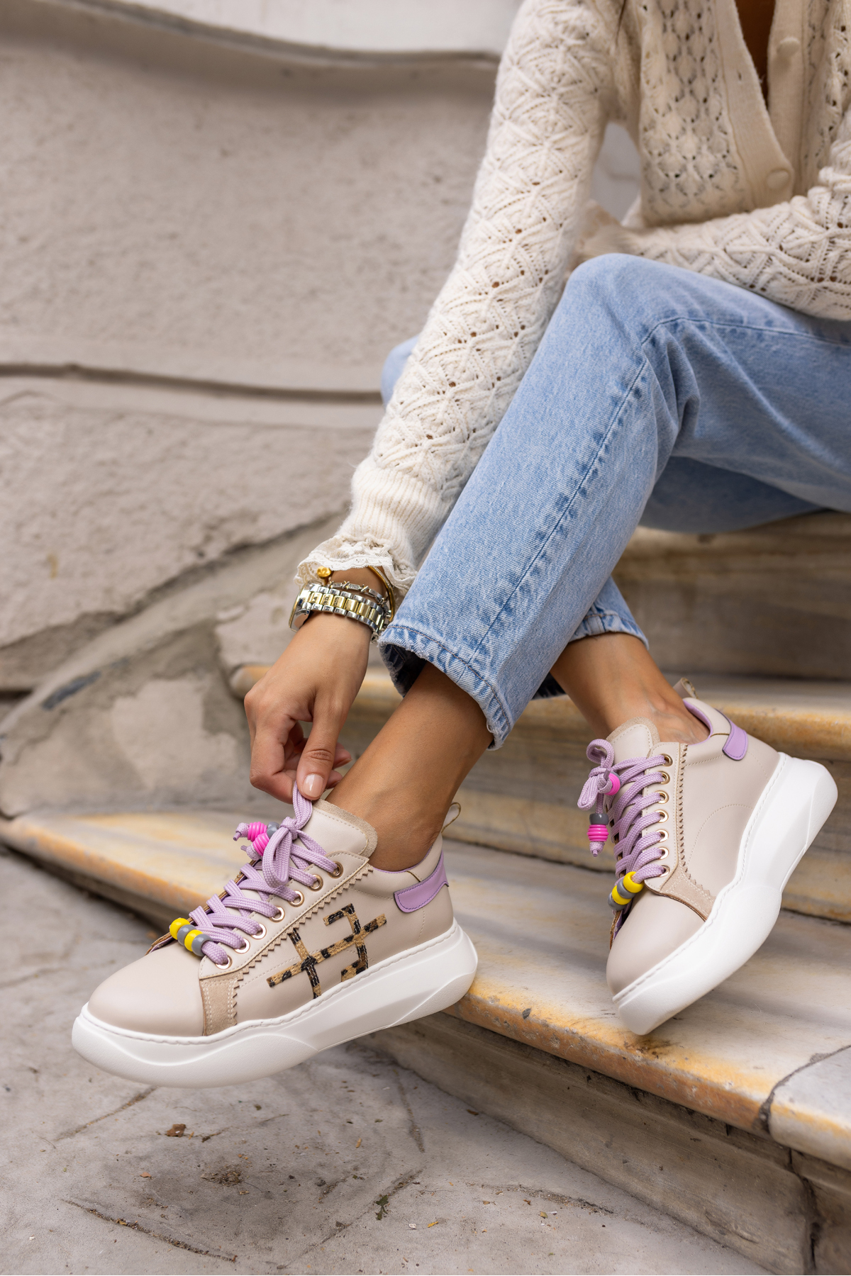 REPSO KADIN KUM LİLA BAGCIK DETAY EVA TABAN SNEAKER