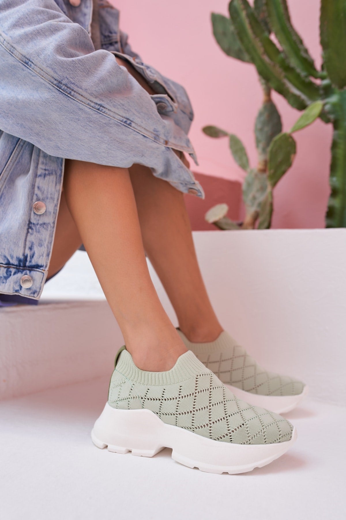 Alice Kadin Yeşil Trıko Sneakers
