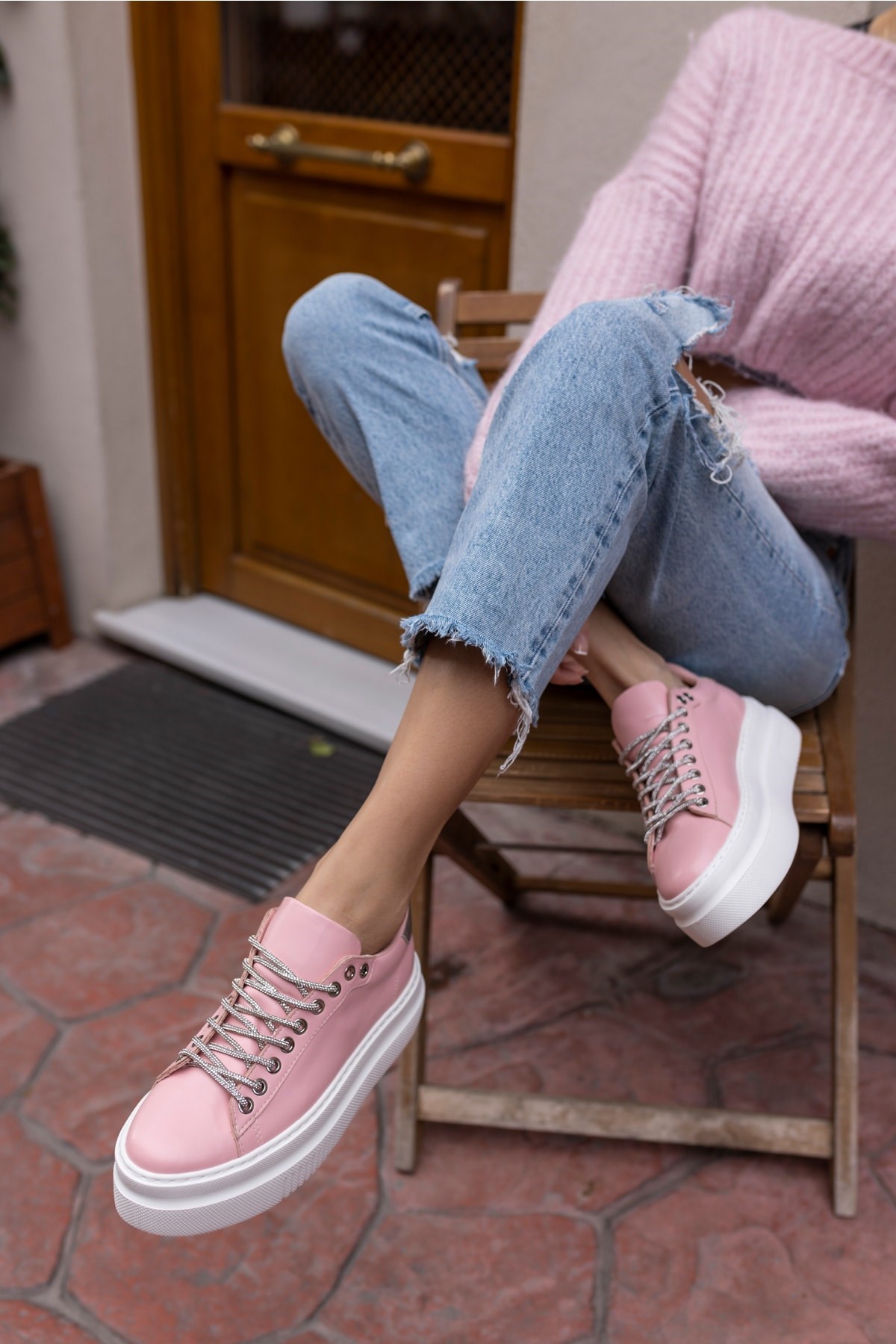 Ojja Kadın Pembe Taş Detay Sneaker