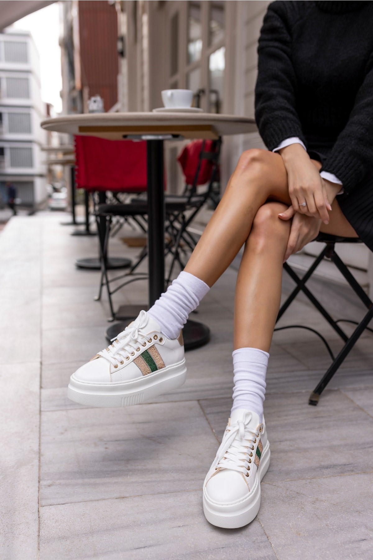 Zanıolo Kadın Beyaz Taş Detay Sneaker