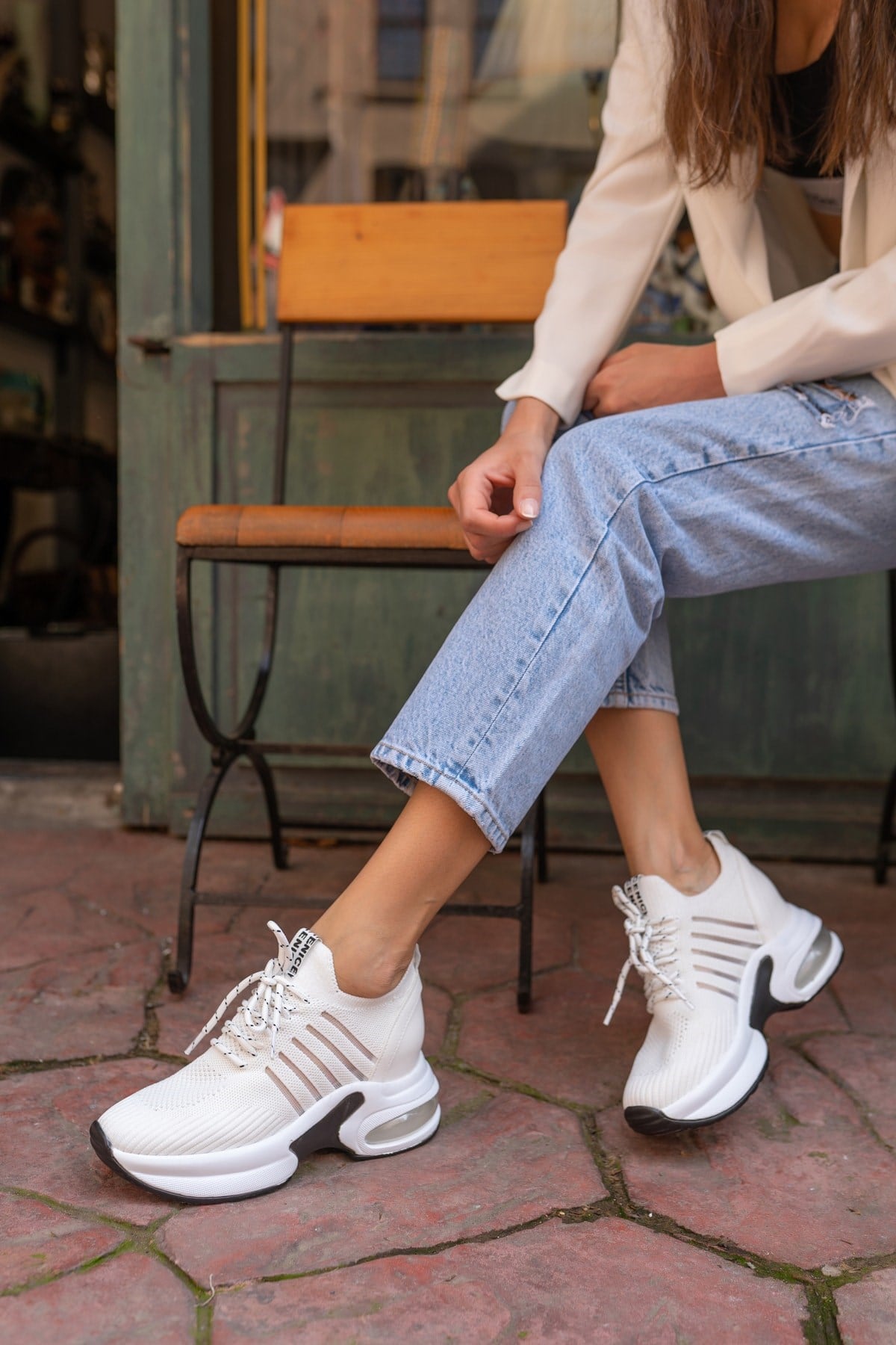 Woala Kadın Beyaz Dolgu Topuk Sneakers