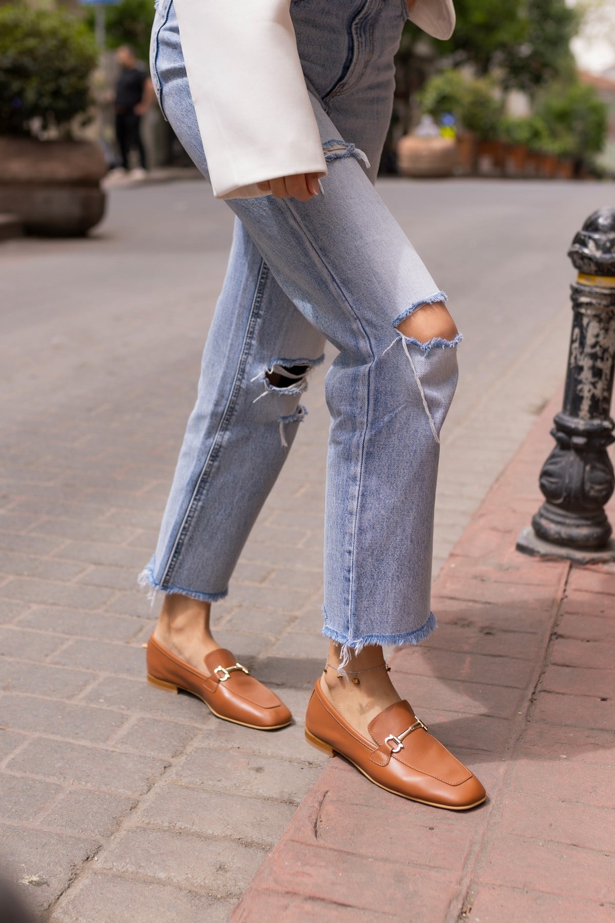 NOVAY KADİN TABA GERCEK DERİ LOAFER BABET