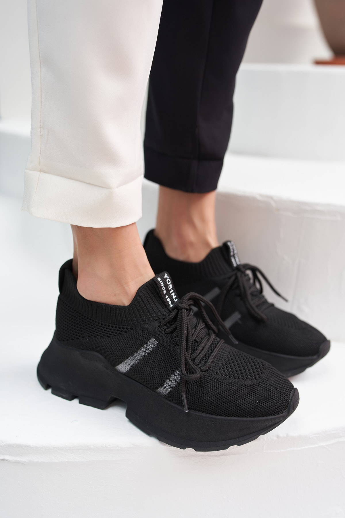 Giulla Kadın Siyah Trıko Sneakers