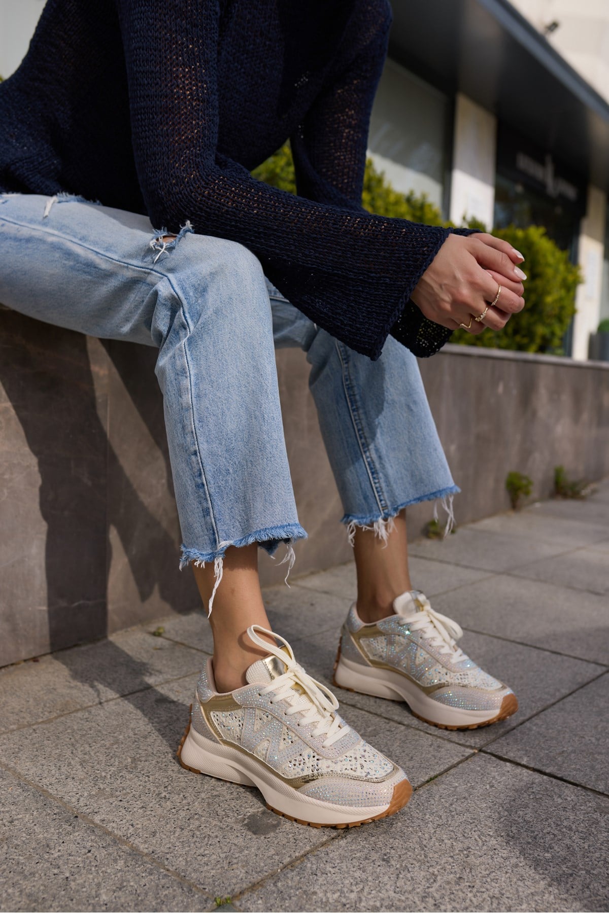 VESSANO KADIN BEJ TAS DETAY BAGCIKLI SNEAKER