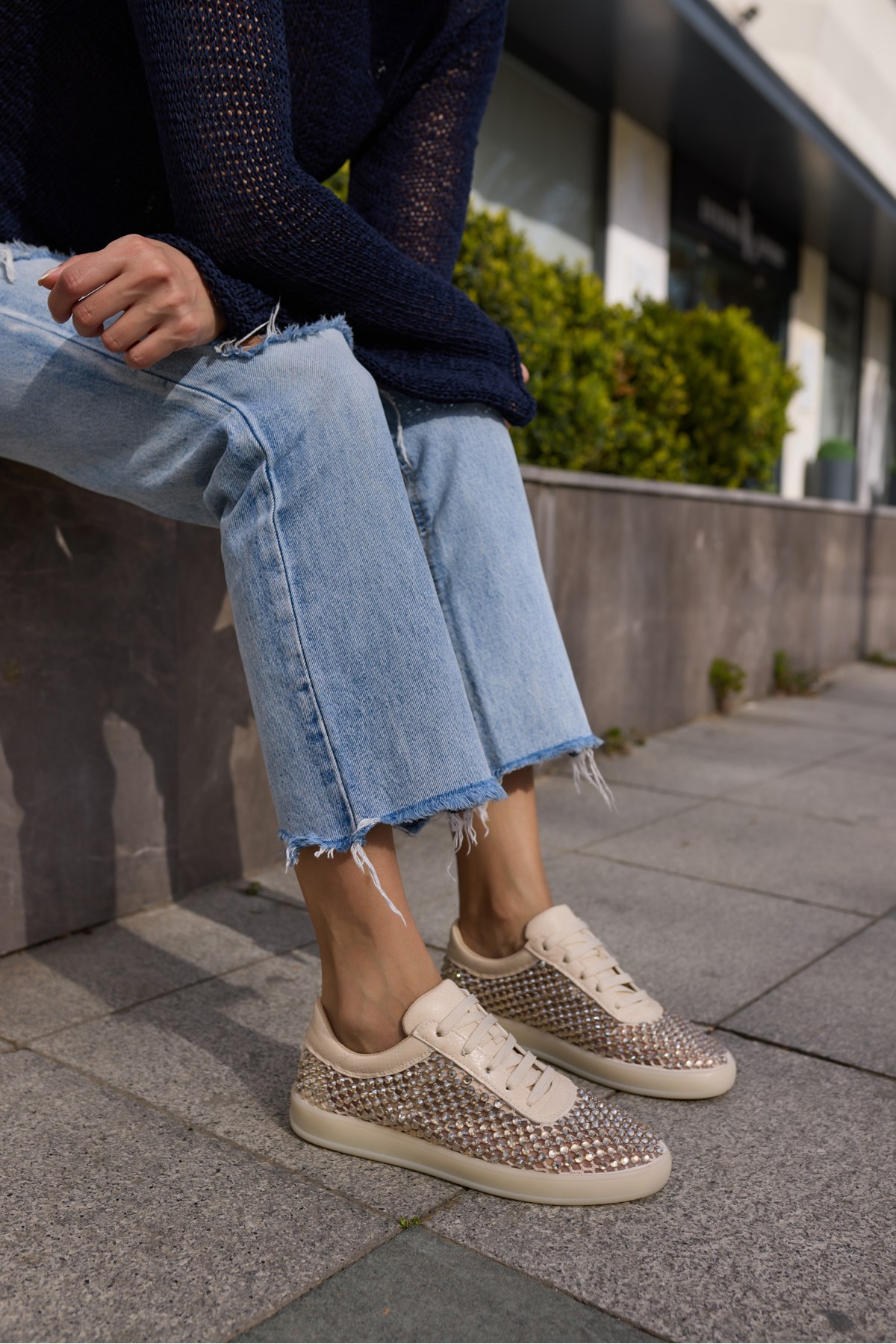 CEDY KADIN BEJ TASLI BAGCIKLI DETAY SNEAKER
