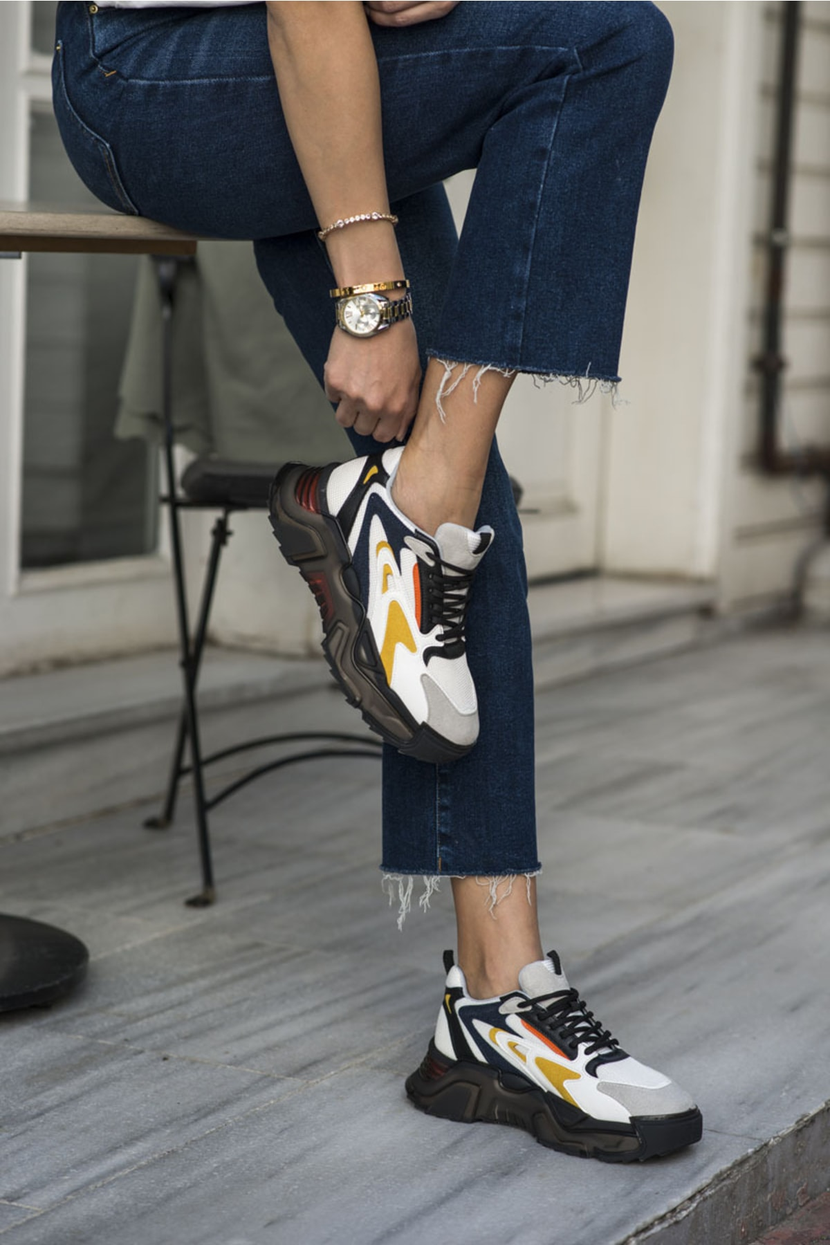 Norton Kadın Beyaz Sari Airtaban Sneaker