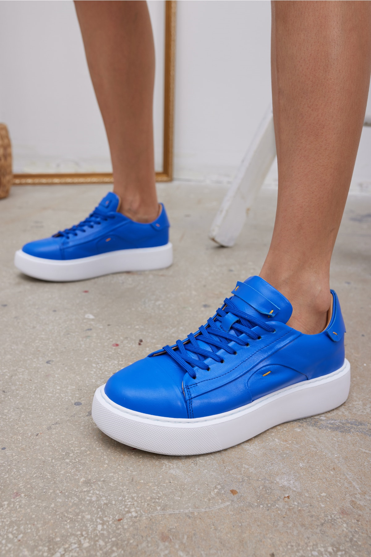 Janiska Kadın Siyah Gercek Deri Eva Taban Sneaker