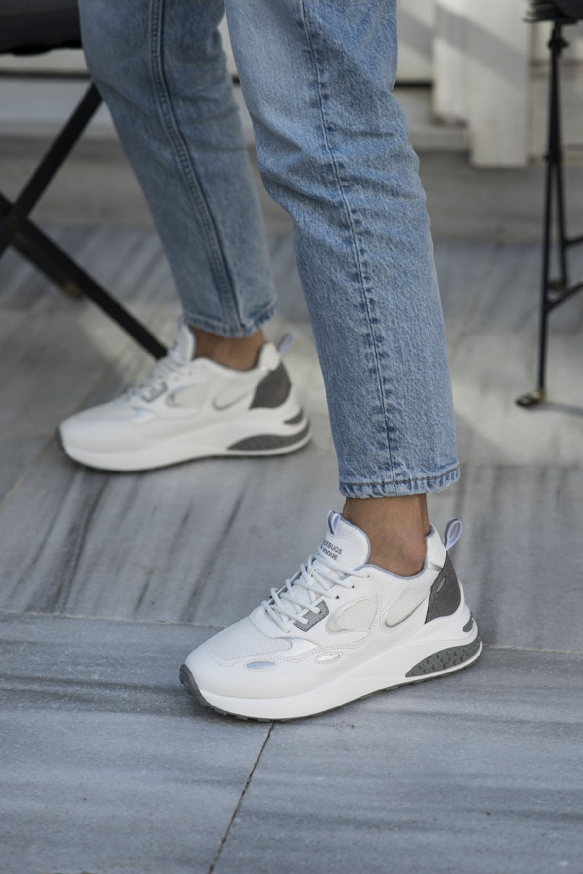 David Kadin Beyaz Garnili Sneaker