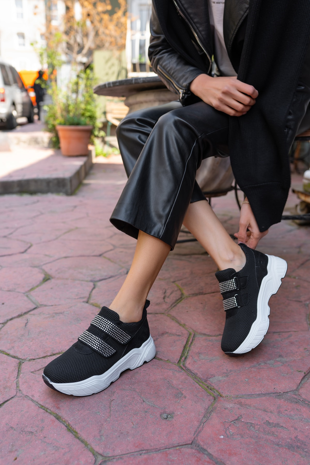 Daniel Kadin Siyah File Detay Sneakers