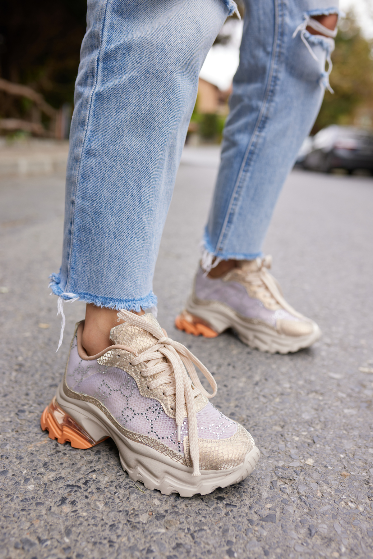 VIVA KADIN SIYAH TUL TAS DETAY ITHAL TABAN SNEAKER