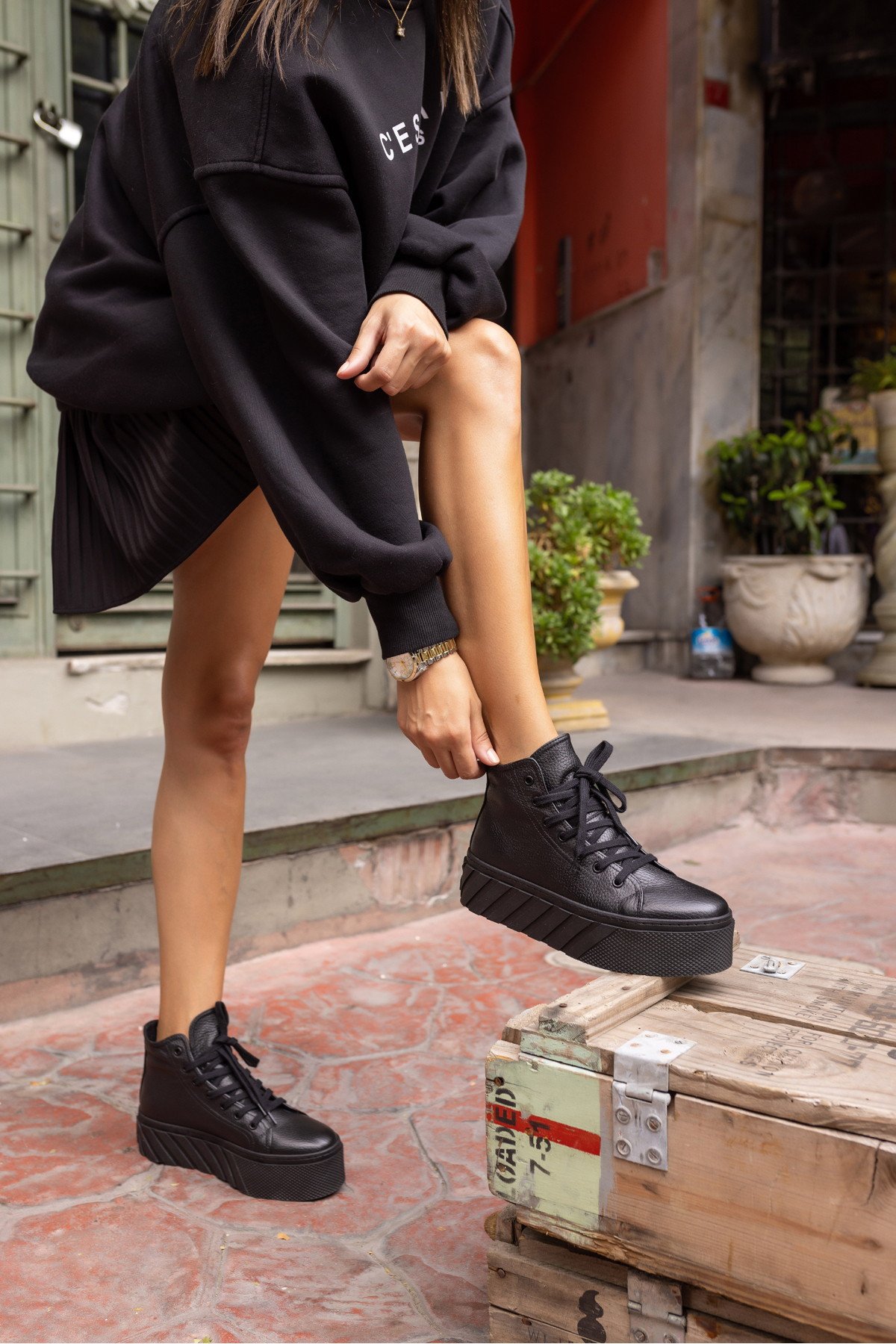 CORCY KADIN BEJ GERCEK SUET SNEAKER BOT