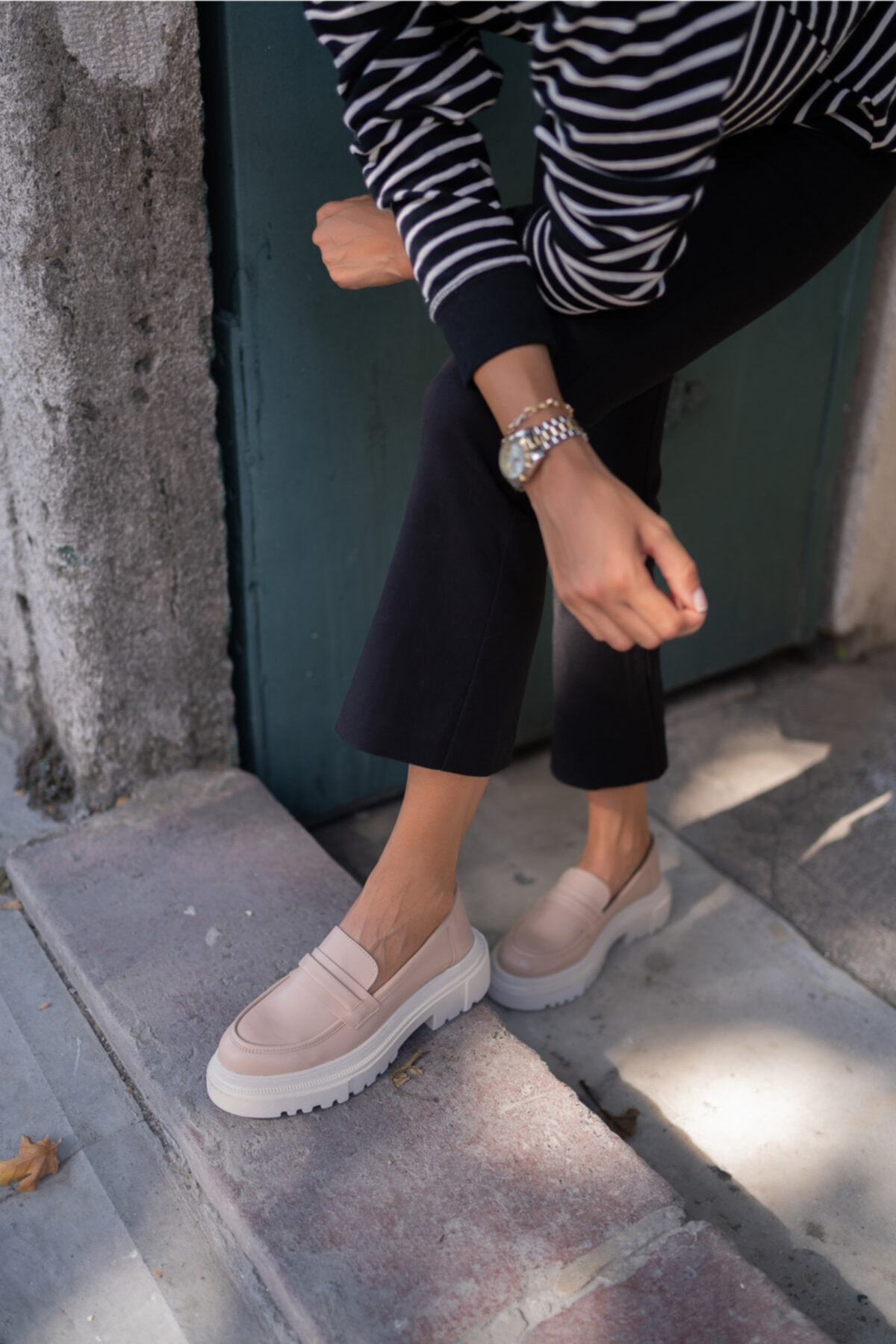 Lopes Kadin Siyah Vegan Deri Oxford Ayakkabi