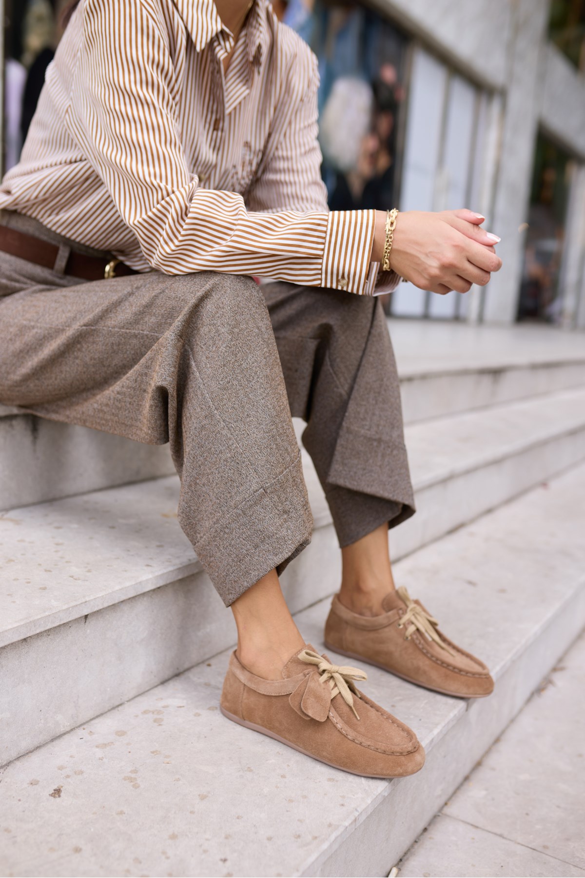 POET KADİN TABA TUTUN GERCEK SUET LOAFER AYAKKABİ