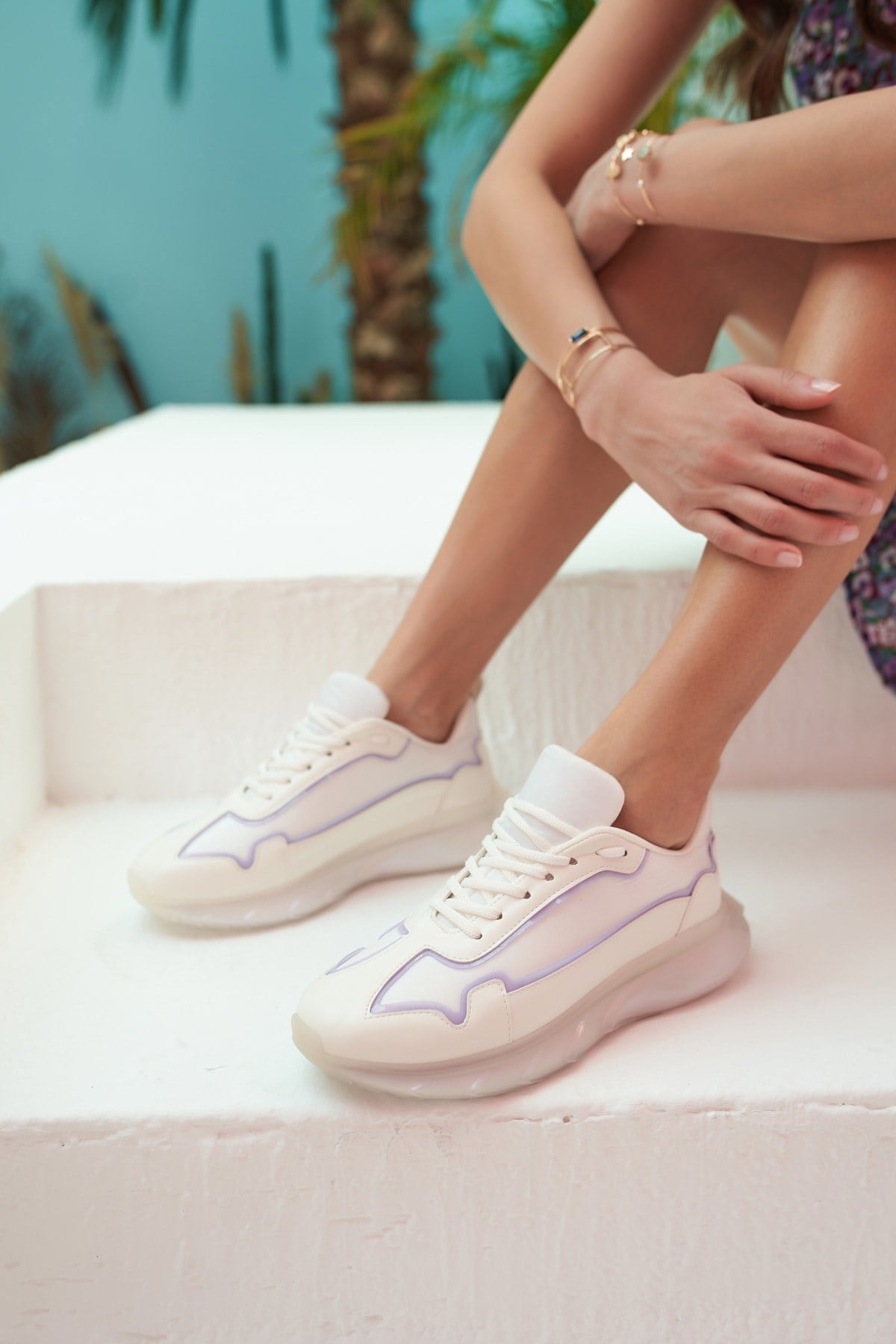 Lyuba Kadın Beyaz Lila Airtaban Detay Sneakers