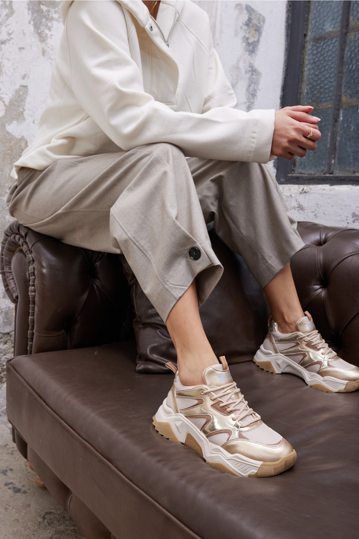 Nina Kadın Dore Altın Multi Sneaker