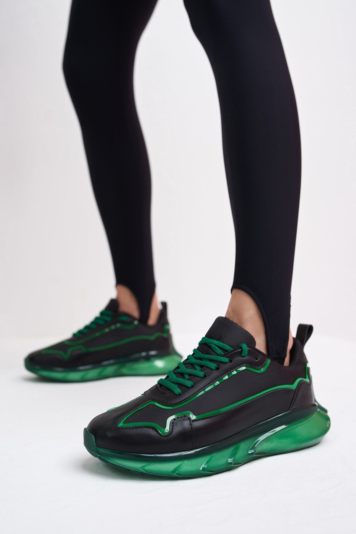 Lyuba Kadın Siyah Yeşil Airtaban Detay Sneakers