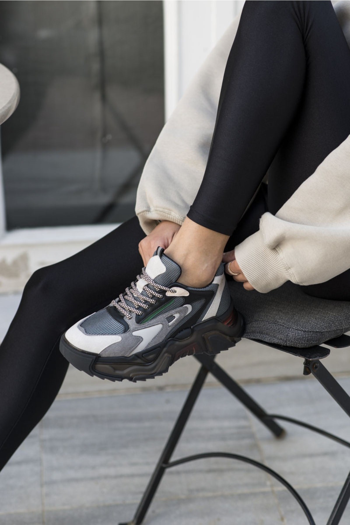 Norton Kadın Gri Bej Detay Air Taban Sneaker