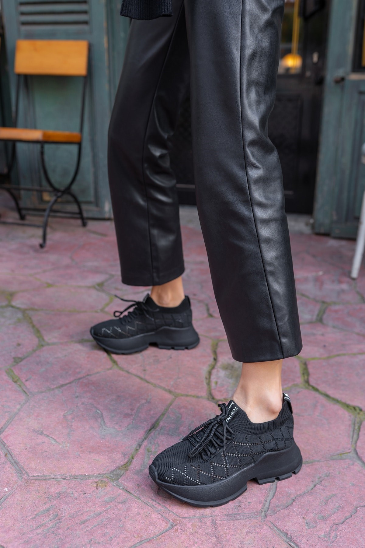 Yannis Kadin Siyah Trıko Sneakers