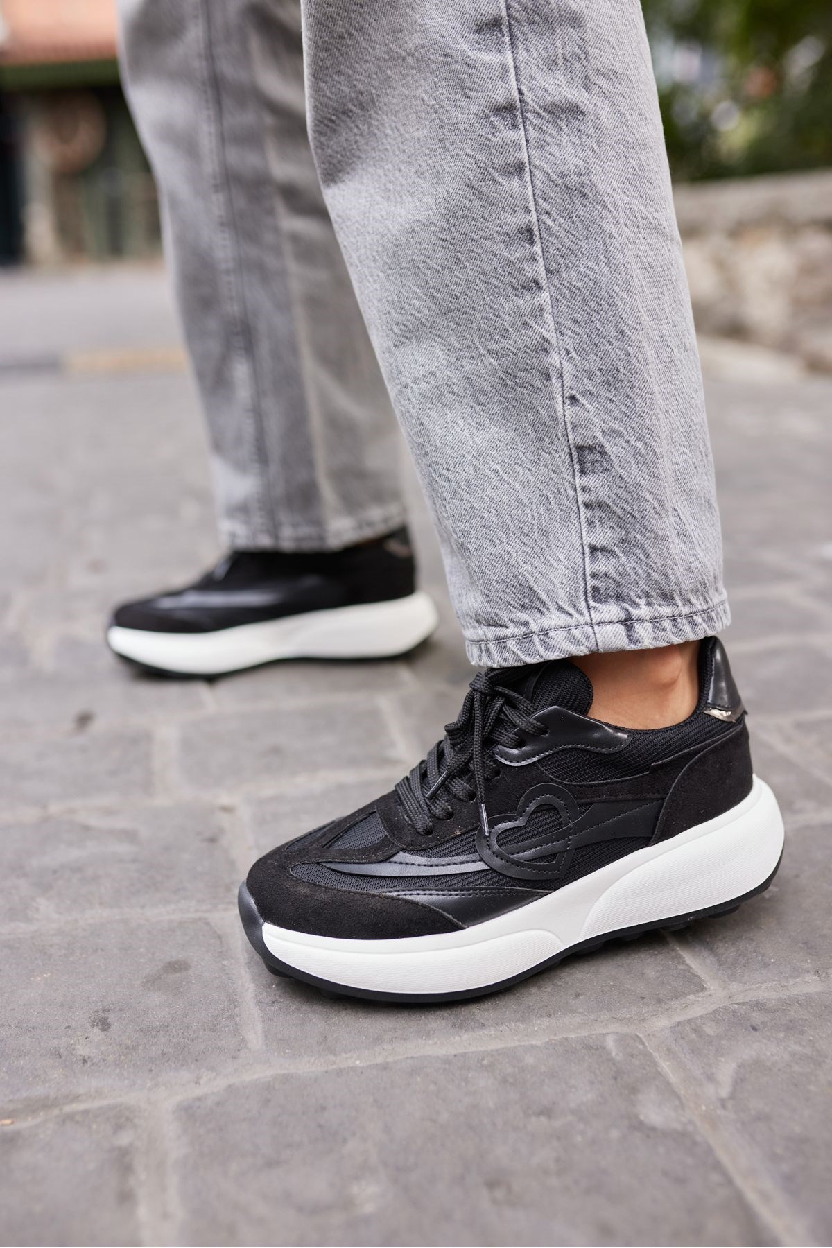 ORRO KADIN SİYAH EVA TABAN SNEAKERS