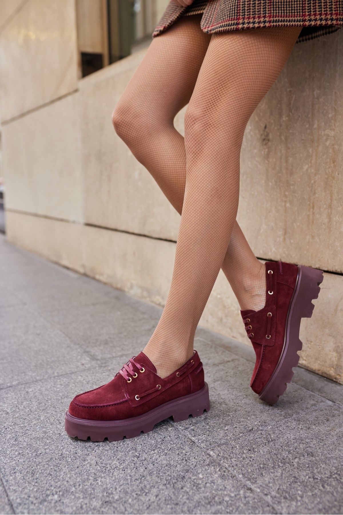 ALVAREZ KADIN BORDO SUET BAGCIKLI LOAFER AYAKKABİ