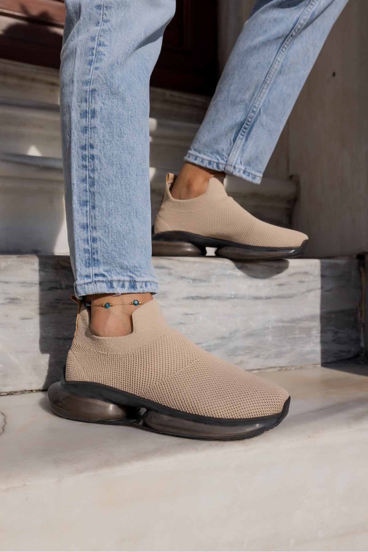 KİAHH KADİN TEN BEJ TRIKO AİRTABAN DETAY SNEAKER