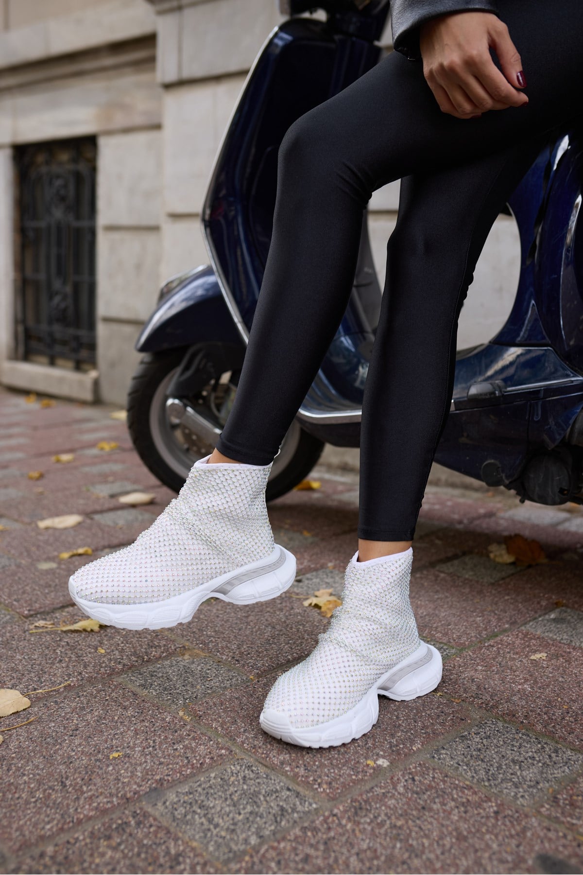 DEJAA KADIN BEYAZ TAS DETAY BOT SNEAKER