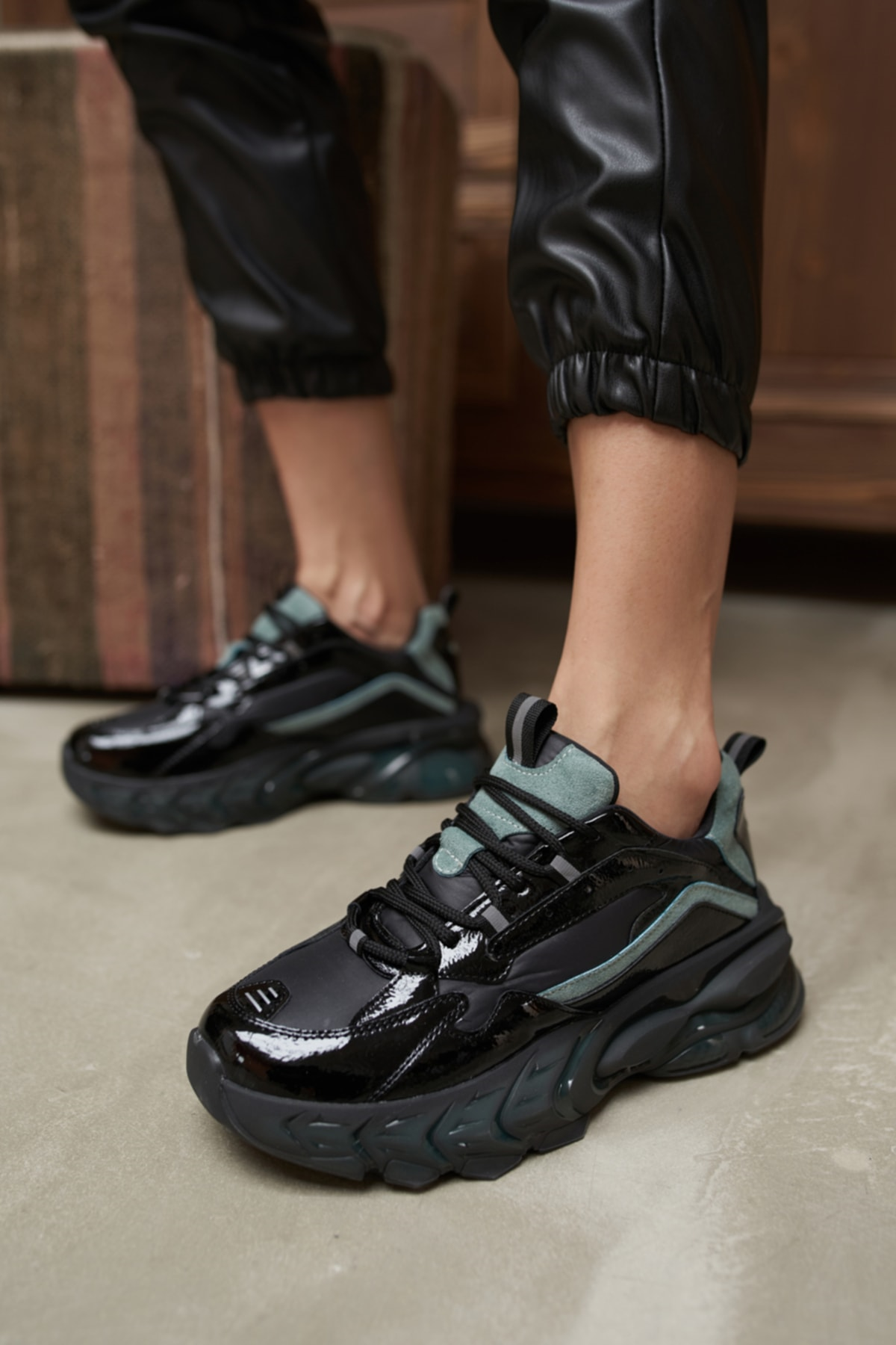 Calvina Kadin Siyah Airtaban Detay Sneakers