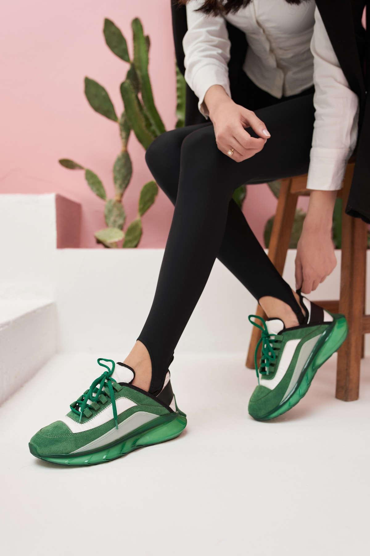 Marla Kadın Yeşil Beyaz Airtaban Detay Sneakers