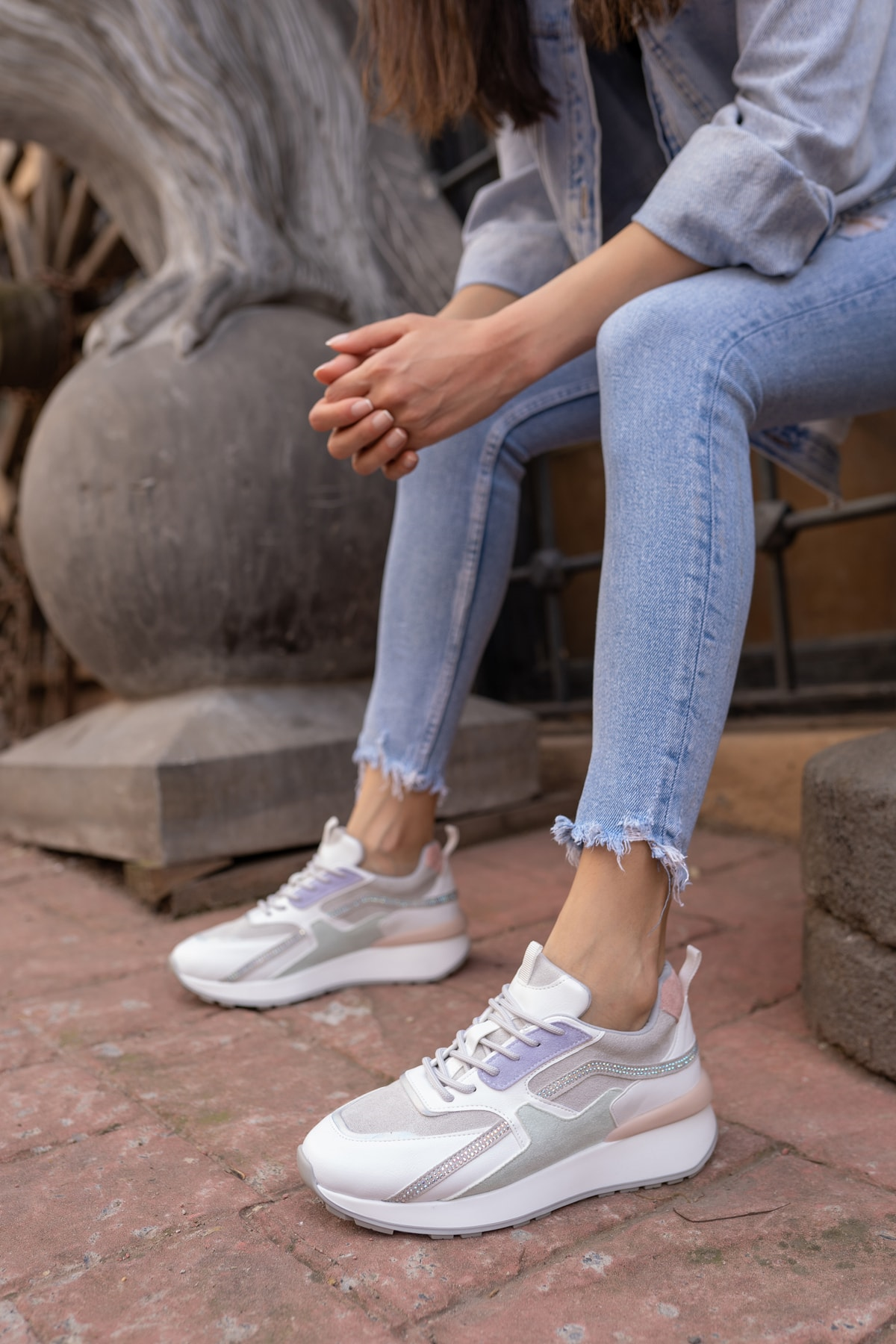 Vivian Kadin Beyaz Multi Sneakers