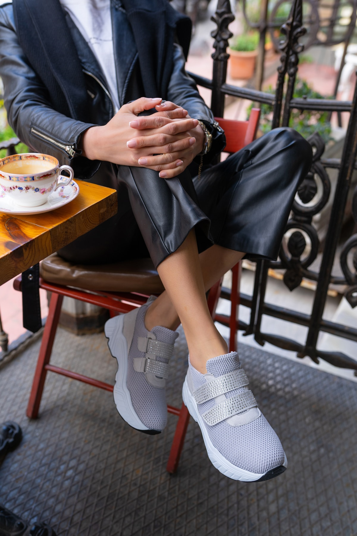 Daniel Kadin Gri File Detay Sneakers