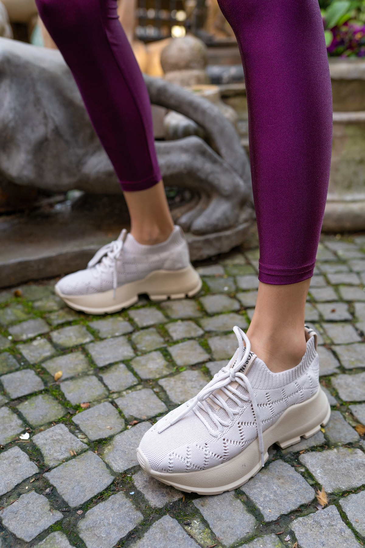 Yannis Kadin Pudra Trıko Sneakers