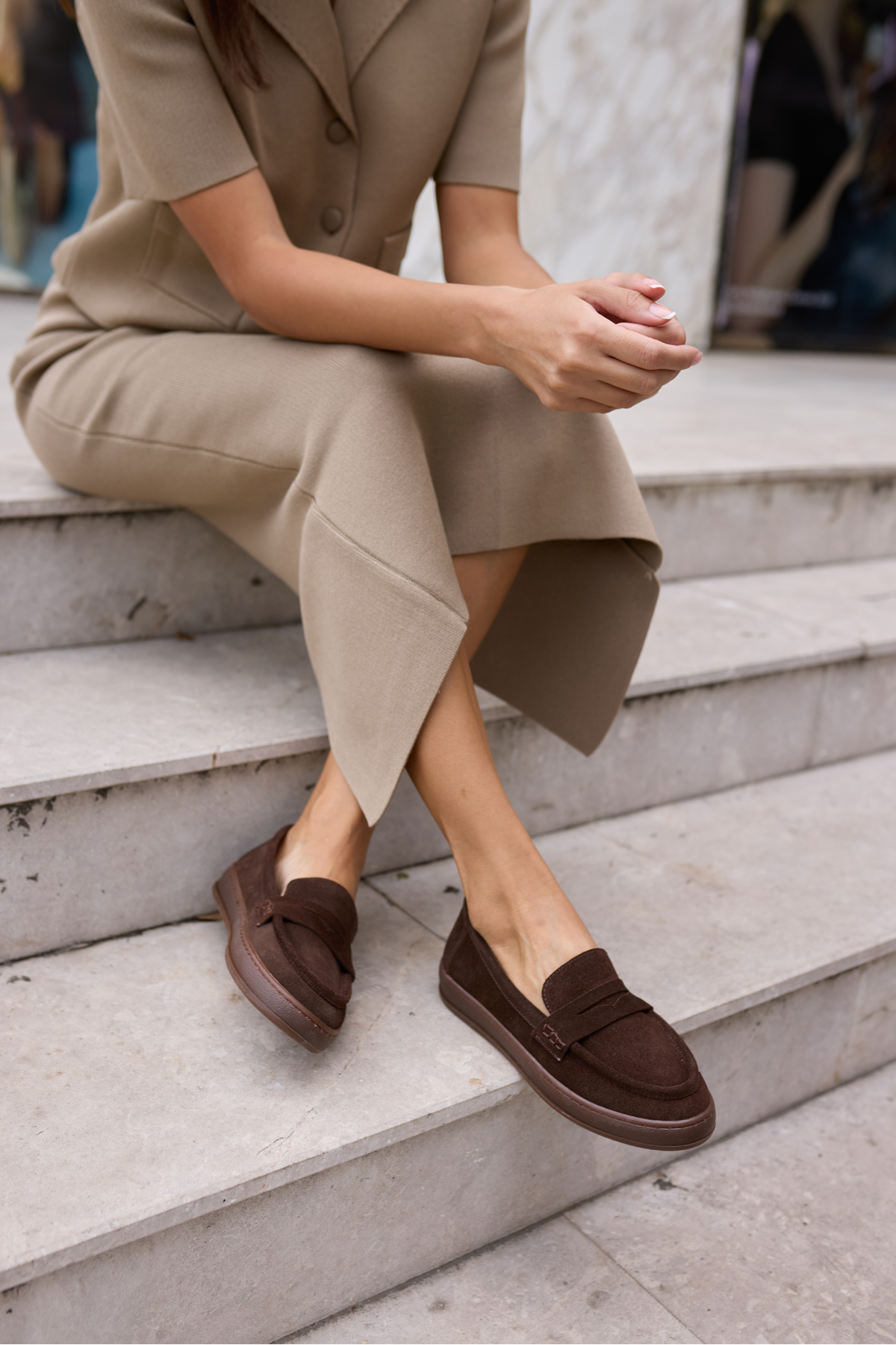 CRAFT KADIN VİZON GERCEK SUET LOAFER AYAKKABİ