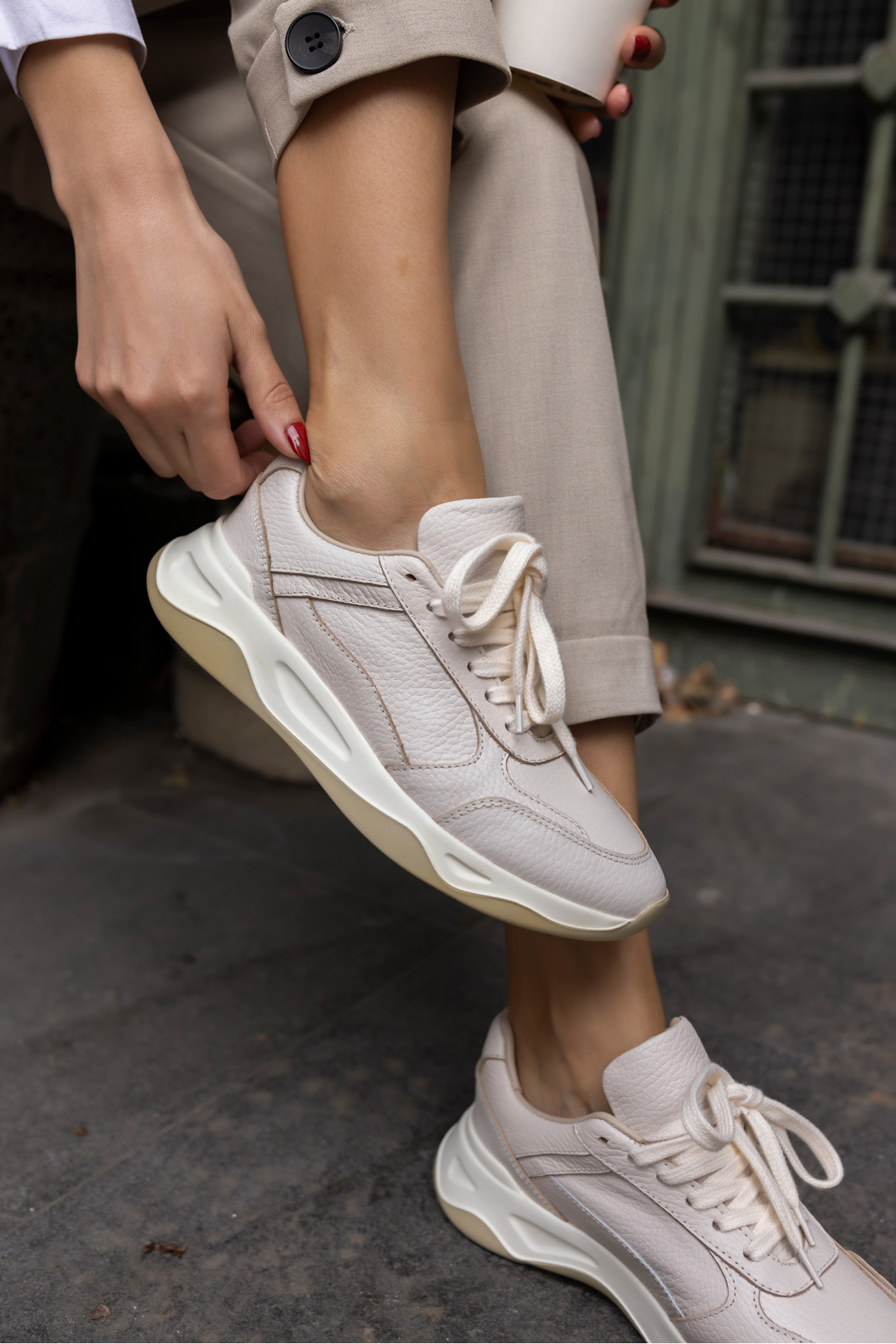 FAINN KADIN TABA GERCEK DERİ SUET SNEAKER AYAKKABİ