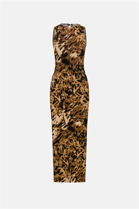 NaiaPARISA ELBİSE / KAHVERENGİ LEOPAR DESENLİ