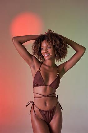 Holly LollyBağcıklı U Kesim Brezilya Model Slim Delphi Bikini Altı Kahverengi