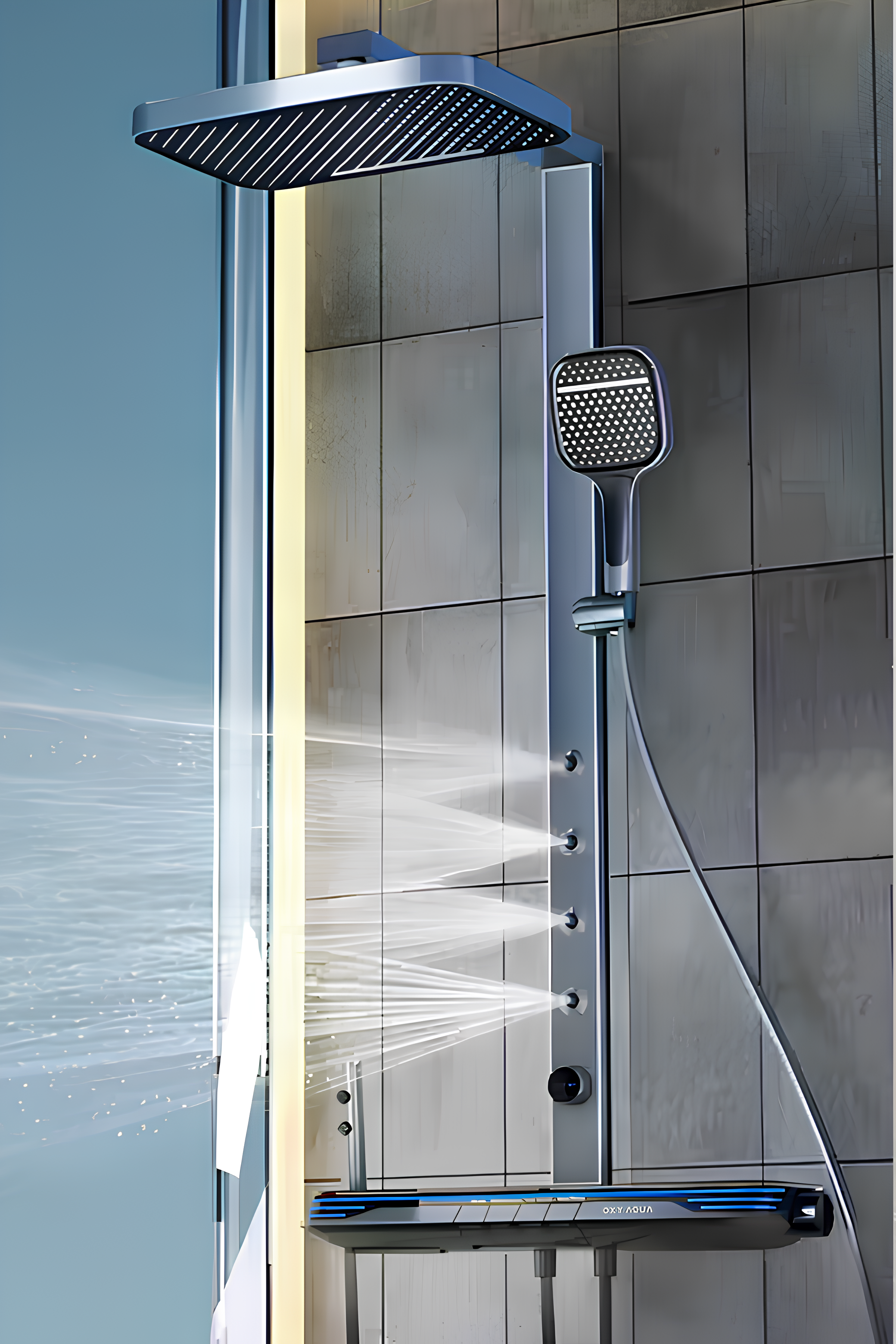 Comfort Akıllı Robot Duş seti - Piyano Dijital Led Göstergeli Termostatik Tepe Duş Seti