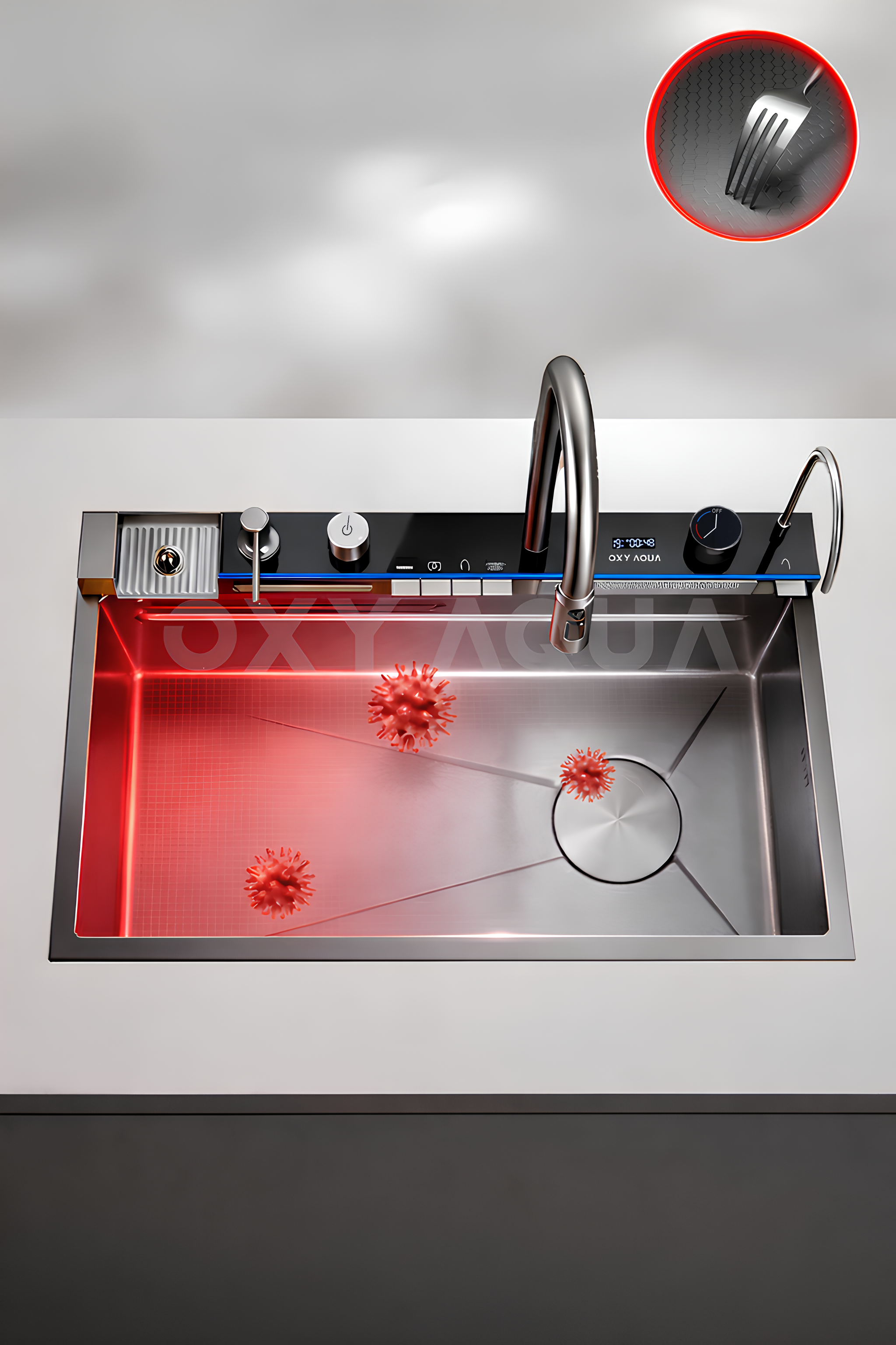 OXY AQUA - İcon Premium Akıllı Şelale Teknolojik Eviye Seti Paslanmaz Tüm Aksesuarlar Dahil