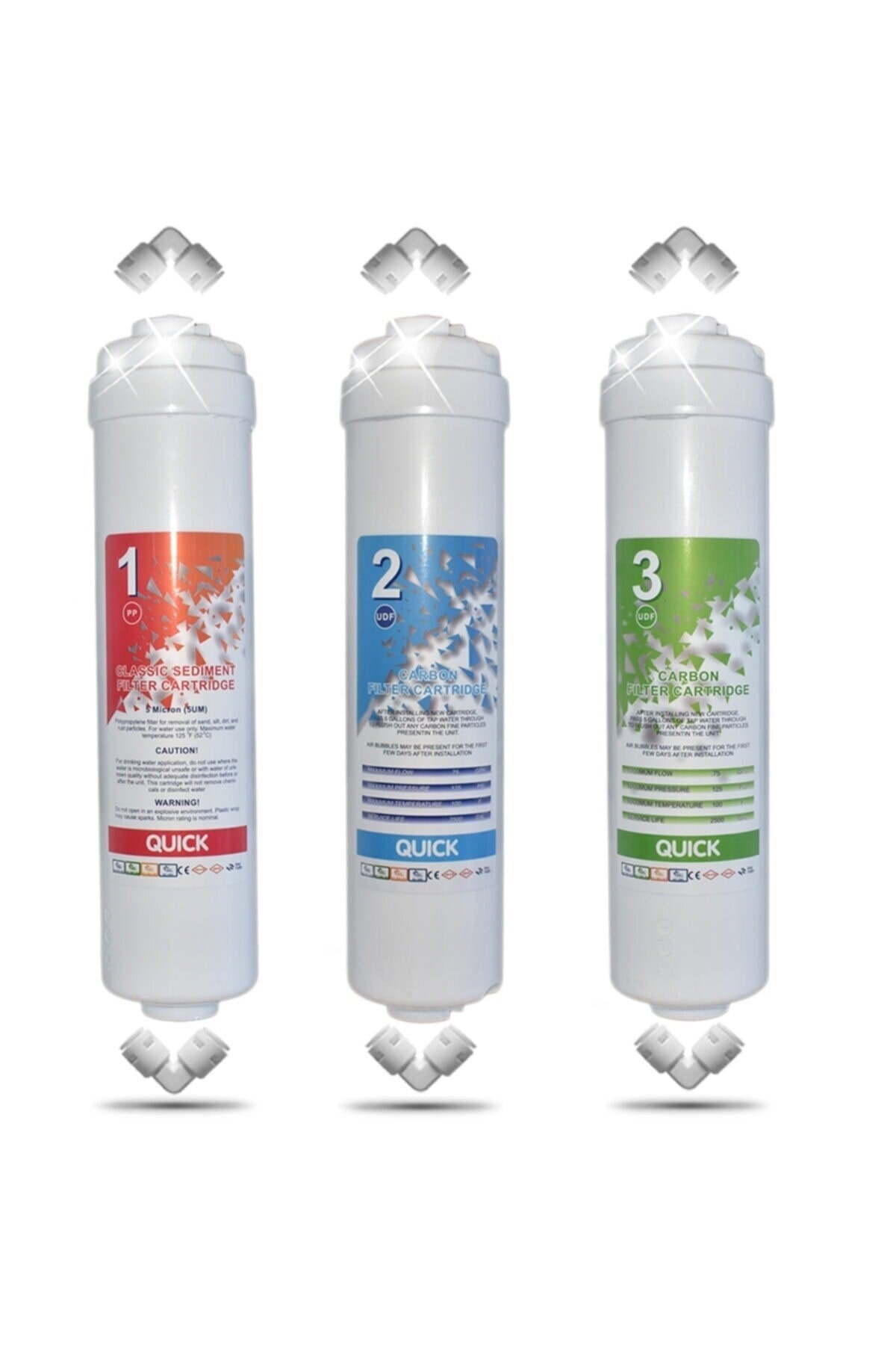 Kapalı Kasa Su Arıtma Cihazı Filtresi inline 3lü filtre set - Oksijen Su  Arıtma