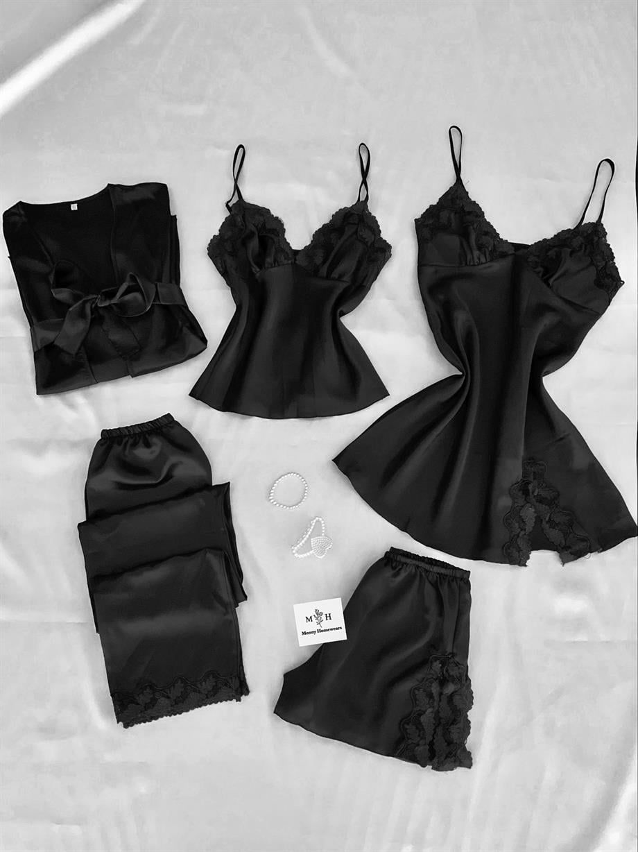 Beşli Siyah Çeyiz Seti